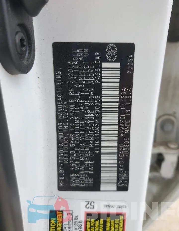 4T1G11AK7RU900056 Photo# 12