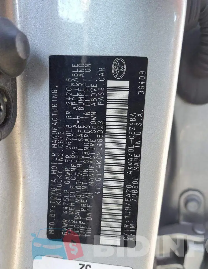4T1G11AK8MU485323 Photo# 13