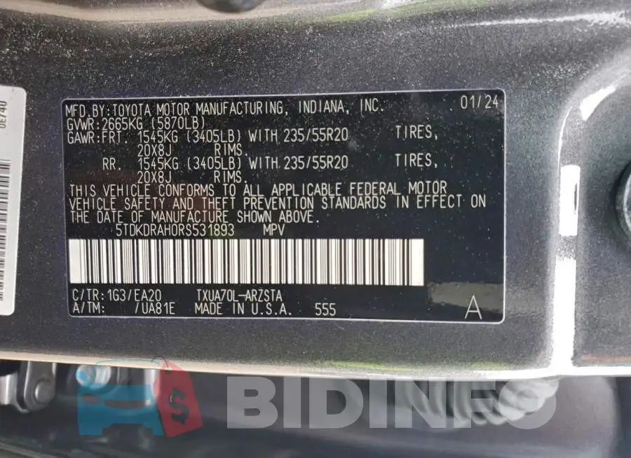 5TDKDRAH0RS531893 Photo# 13