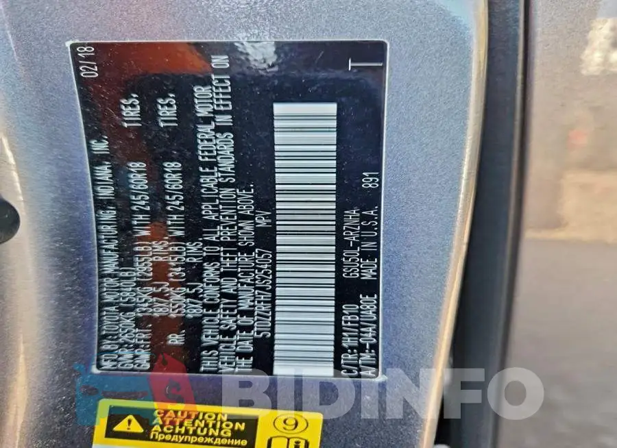5TDZZRFH7JS254057 Photo# 12