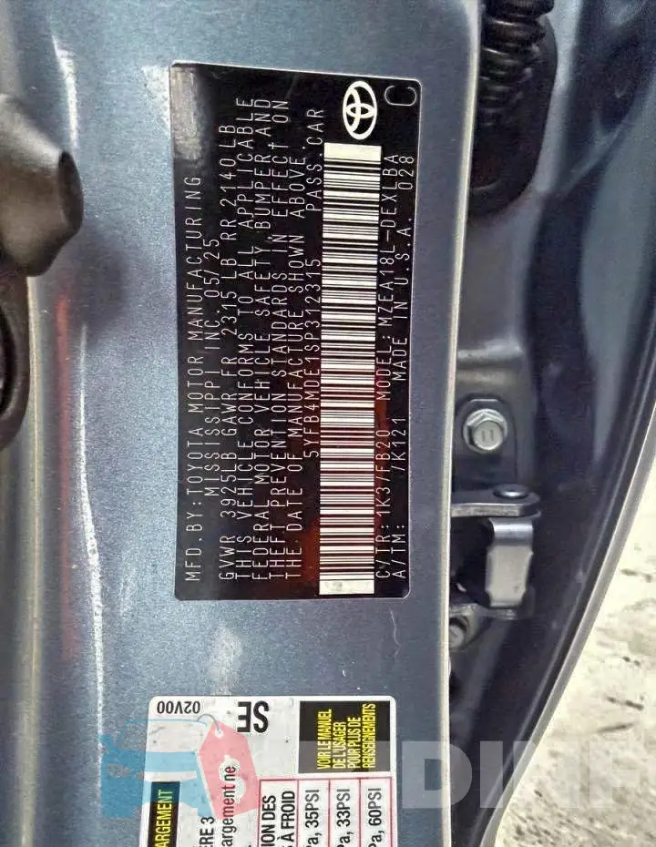5YFB4MDE1SP312315 Photo# 10