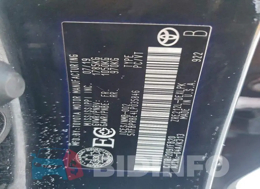 5YFBPRBE4LP035846 Photo# 12