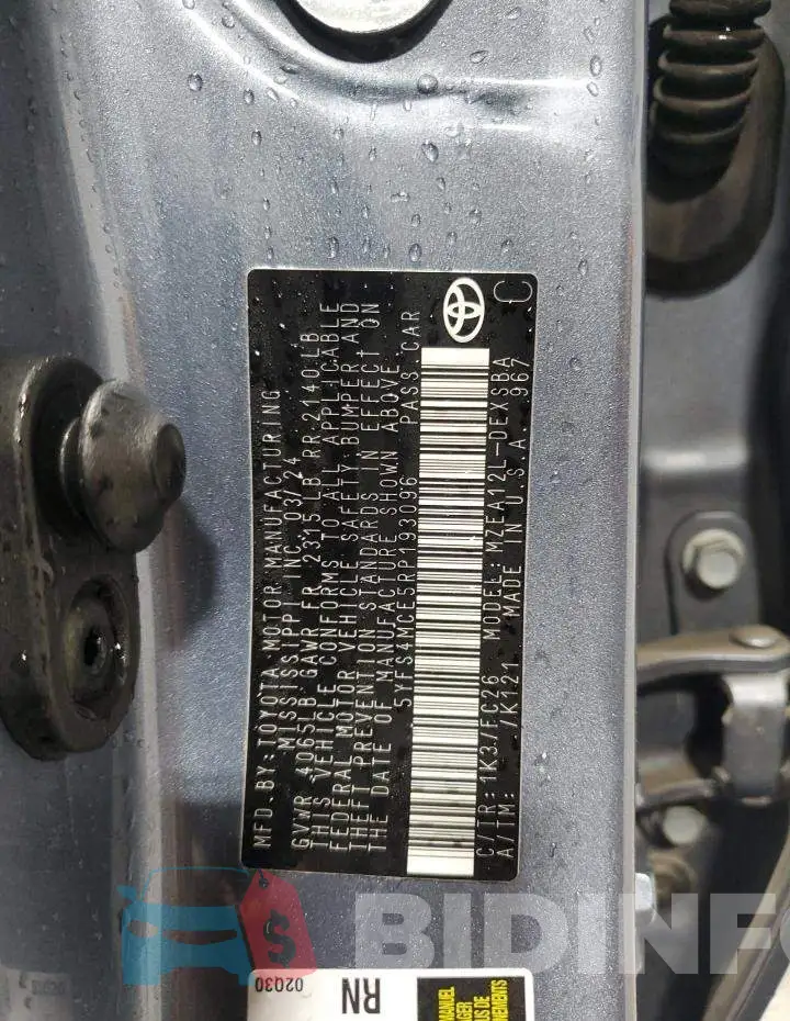 5YFS4MCE5RP193096 Photo# 12