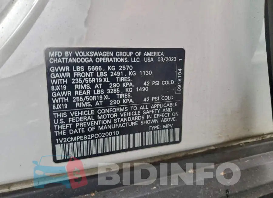 1V2CMPE82PC020010 Photo# 13