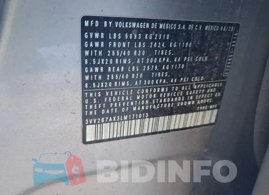 3VV2B7AX3LM171013 Photo# 12