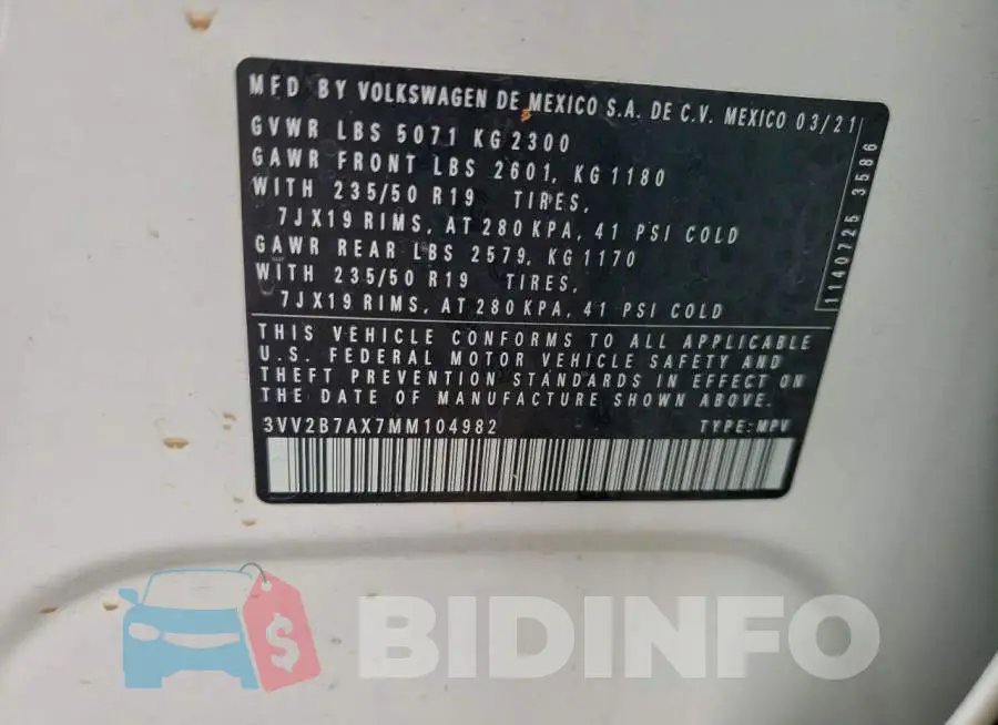 3VV2B7AX7MM104982 Photo# 12