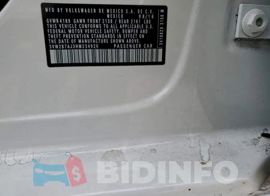 3VW2B7AJ3HM234920 Photo# 12