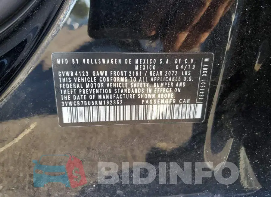 3VWCB7BU5KM192352 Photo# 12