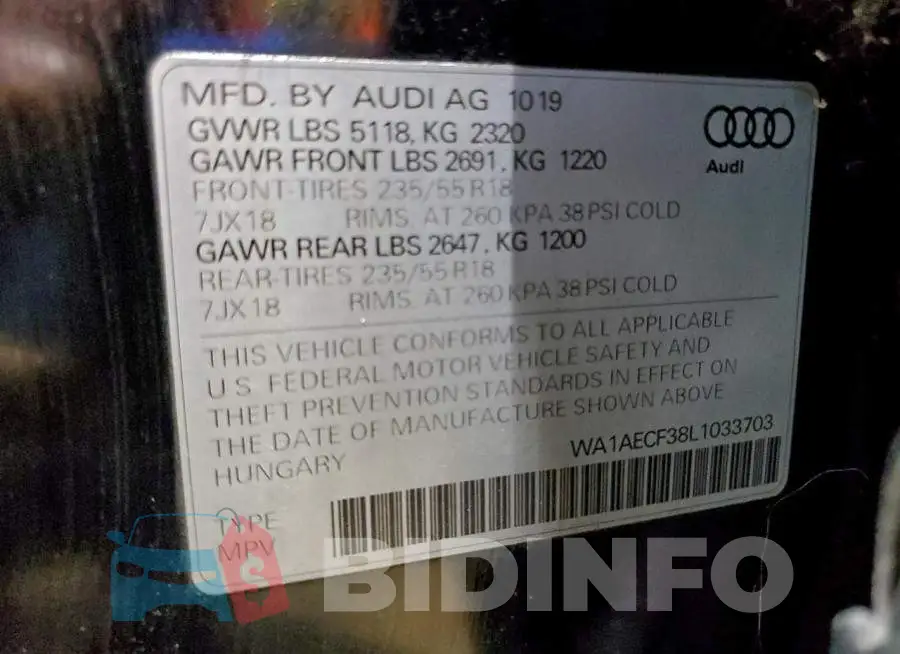 WA1AECF38L1033703 Photo# 14