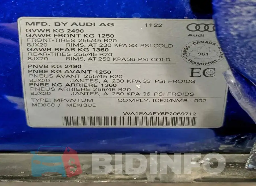 WA1EAAFY6P2069712 Photo# 14