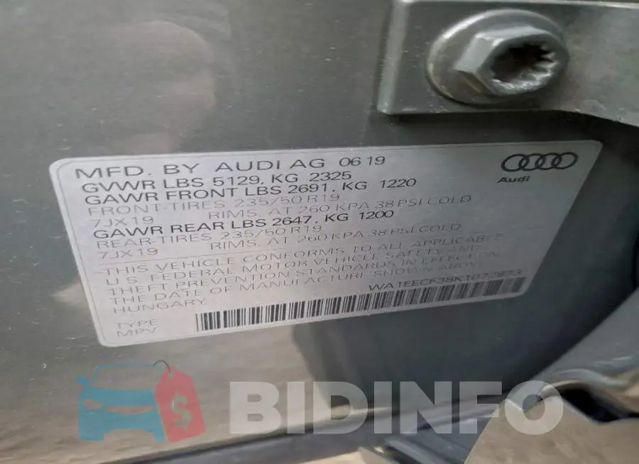 WA1EECF38K1072873 Photo# 13