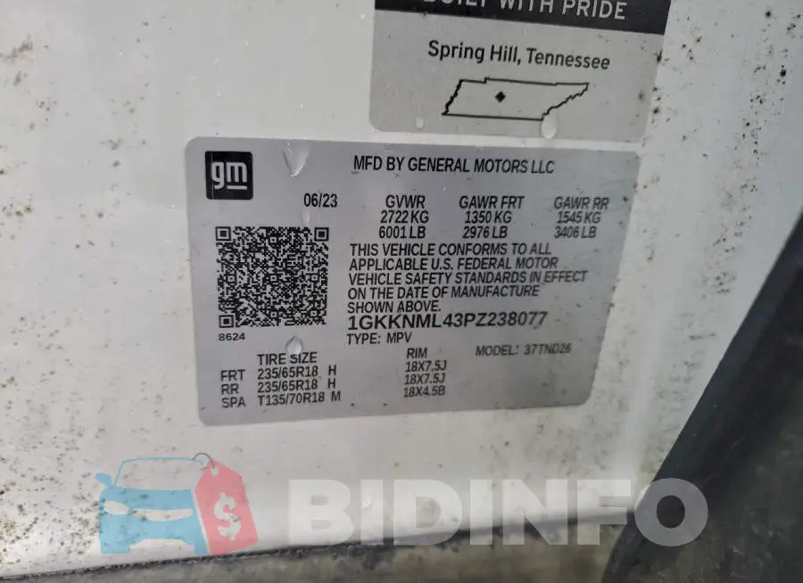 1GKKNML43PZ238077 Photo# 13