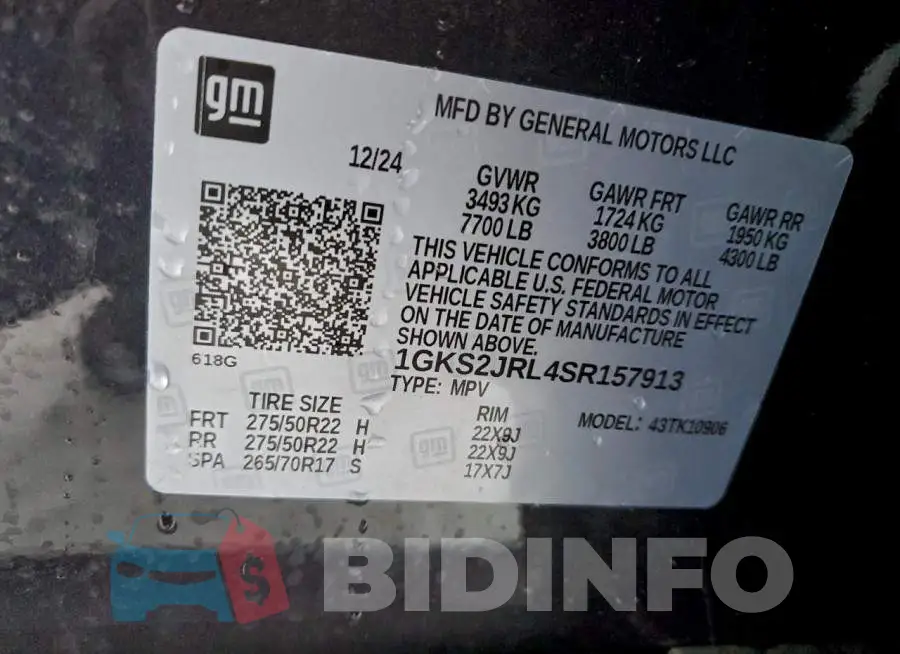 1GKS2JRL4SR157913 Photo# 13