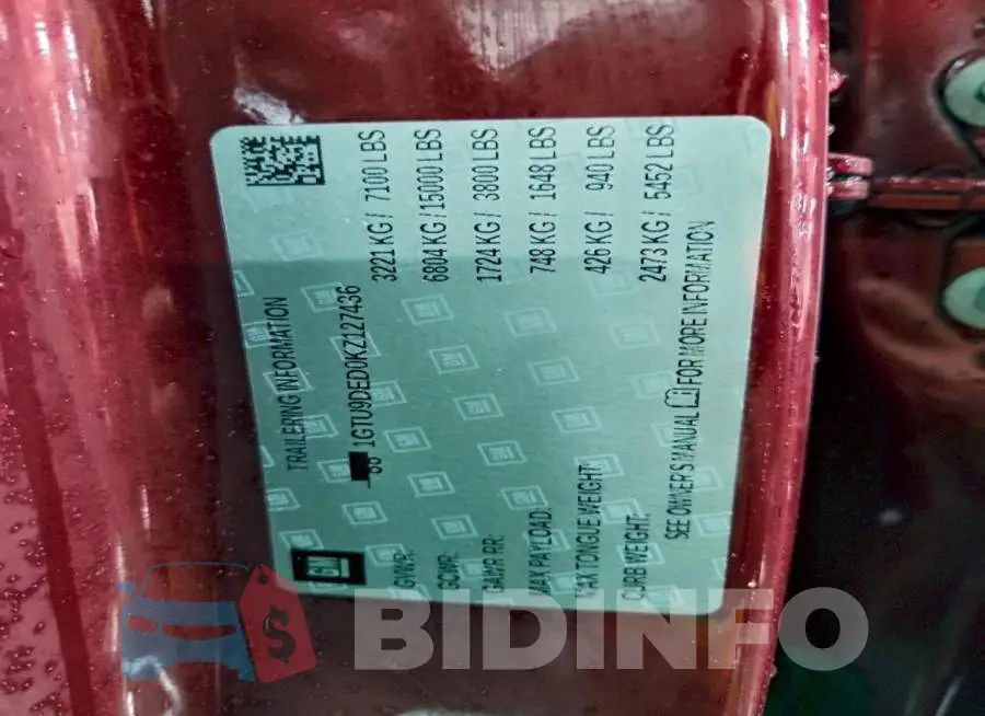1GTU9DED0KZ127436 Photo# 13