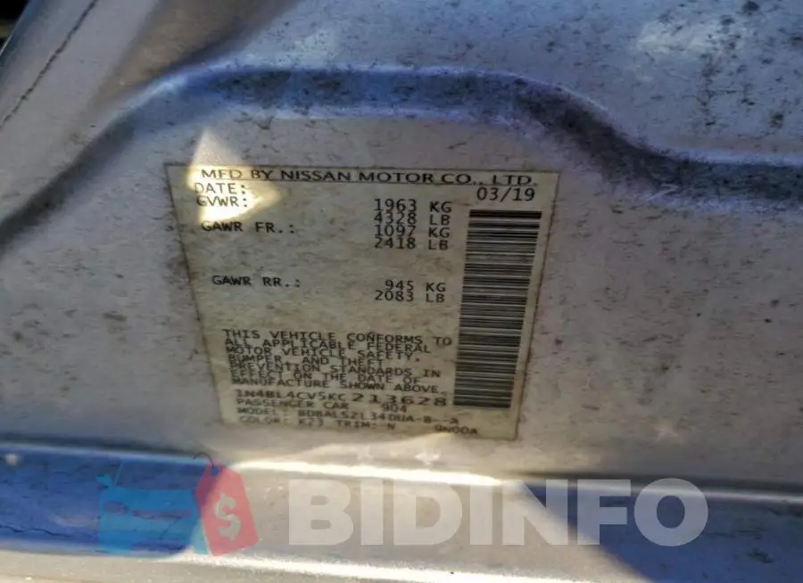 1N4BL4CV5KC213628 Photo# 12
