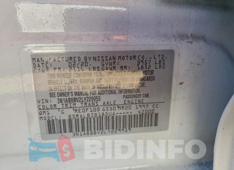 3N1AB8BV2LY229959 Photo# 13