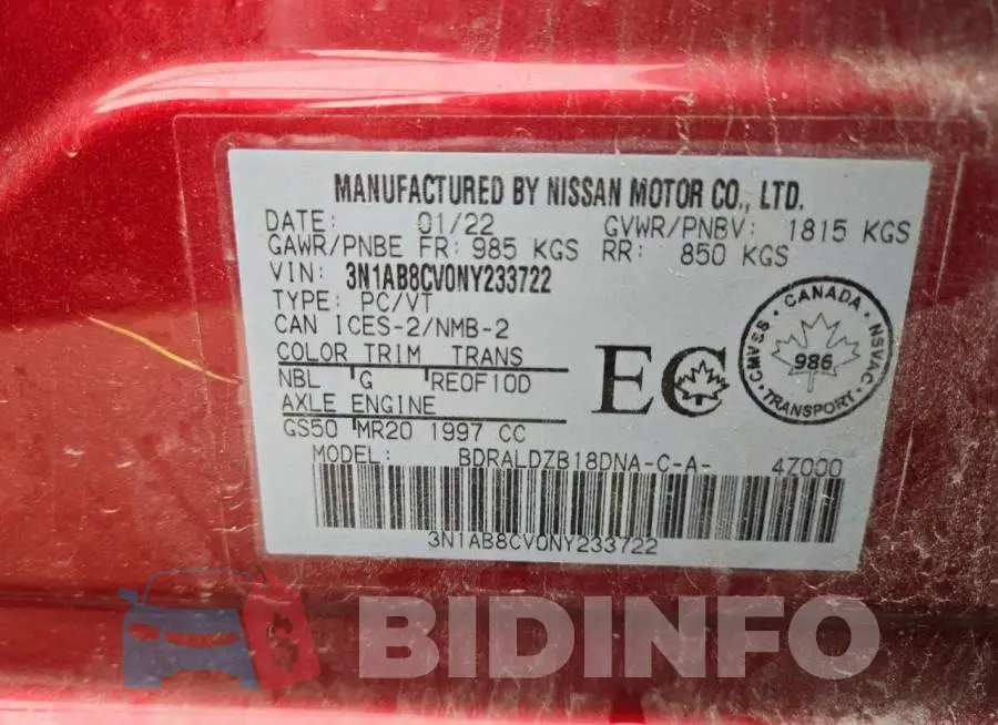 3N1AB8CV0NY233722 Photo# 12