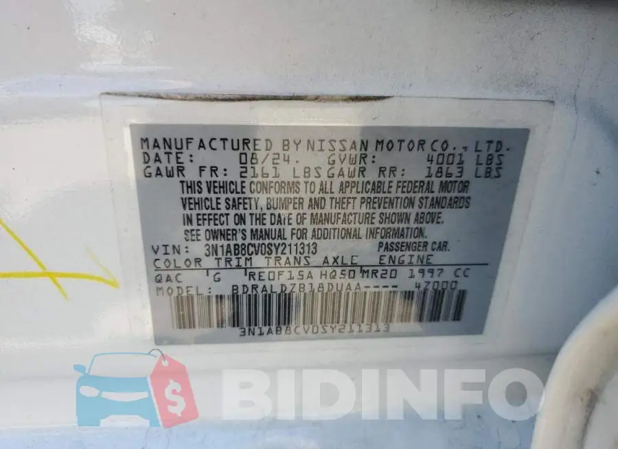 3N1AB8CV0SY211313 Photo# 12
