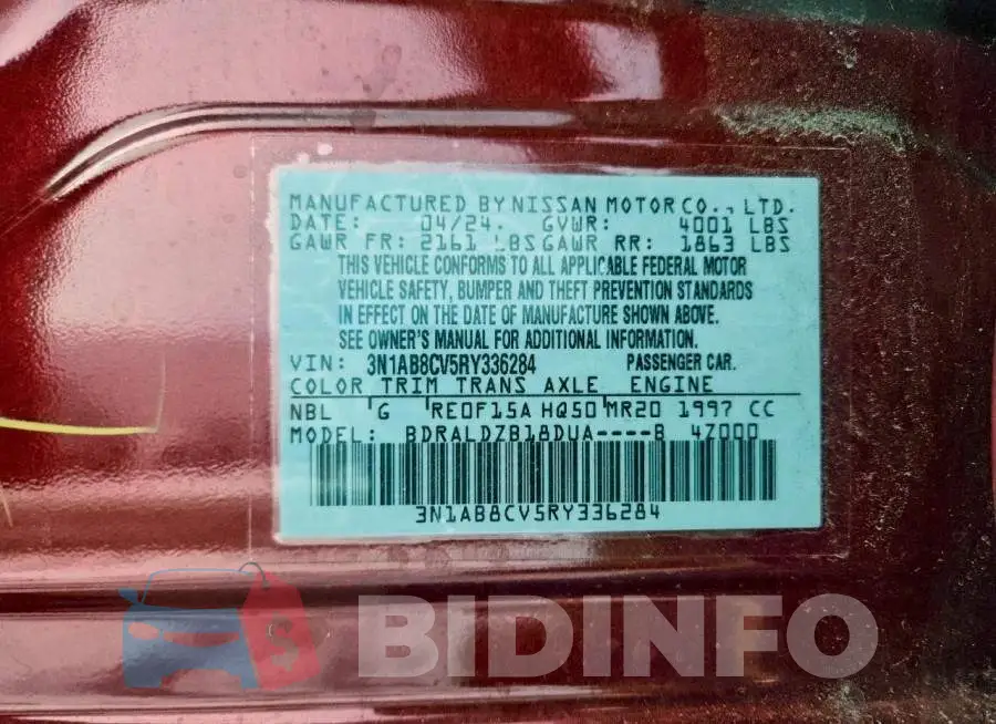 3N1AB8CV5RY336284 Photo# 12