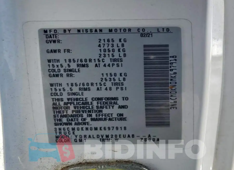 3N6CM0KN0MK697918 Photo# 14