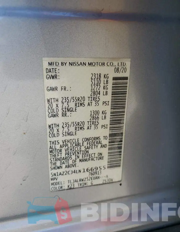 5N1AZ2CJ4LN166955 Photo# 13
