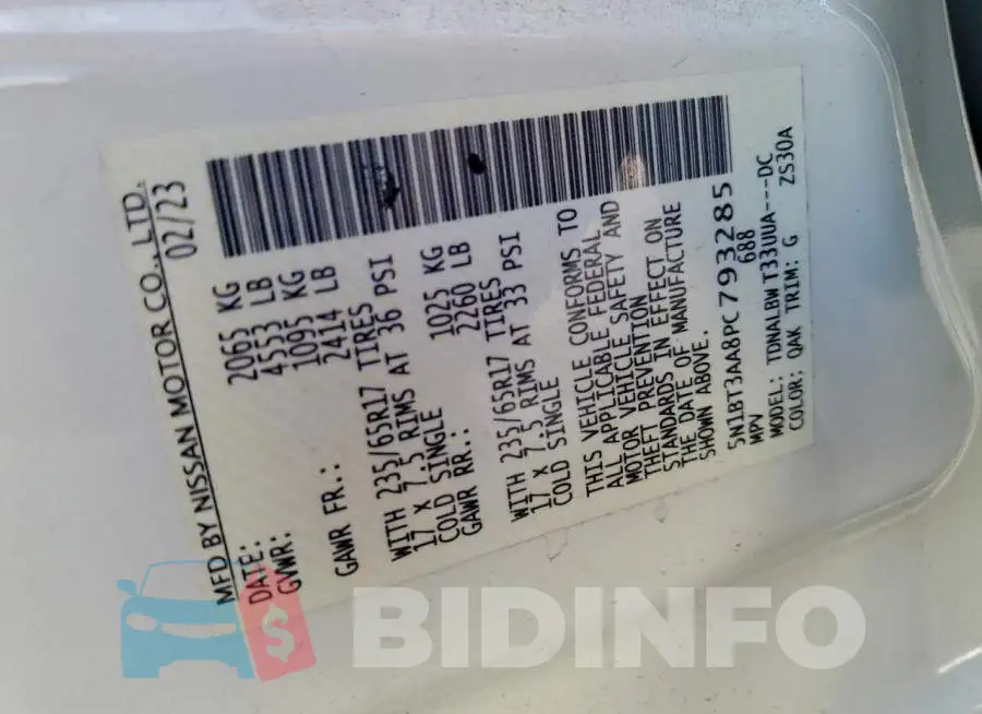 5N1BT3AA8PC793285 Photo# 13
