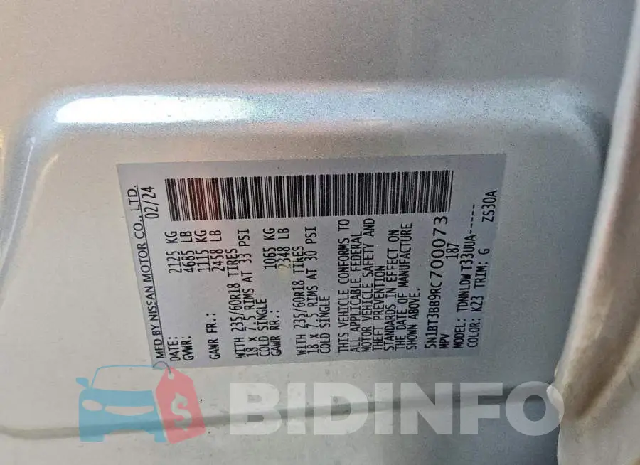 5N1BT3BB9RC700073 Photo# 13