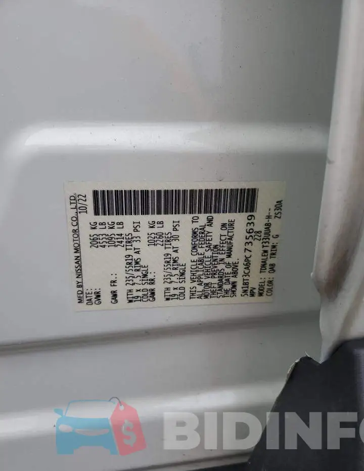 5N1BT3CA6PC735639 Photo# 13