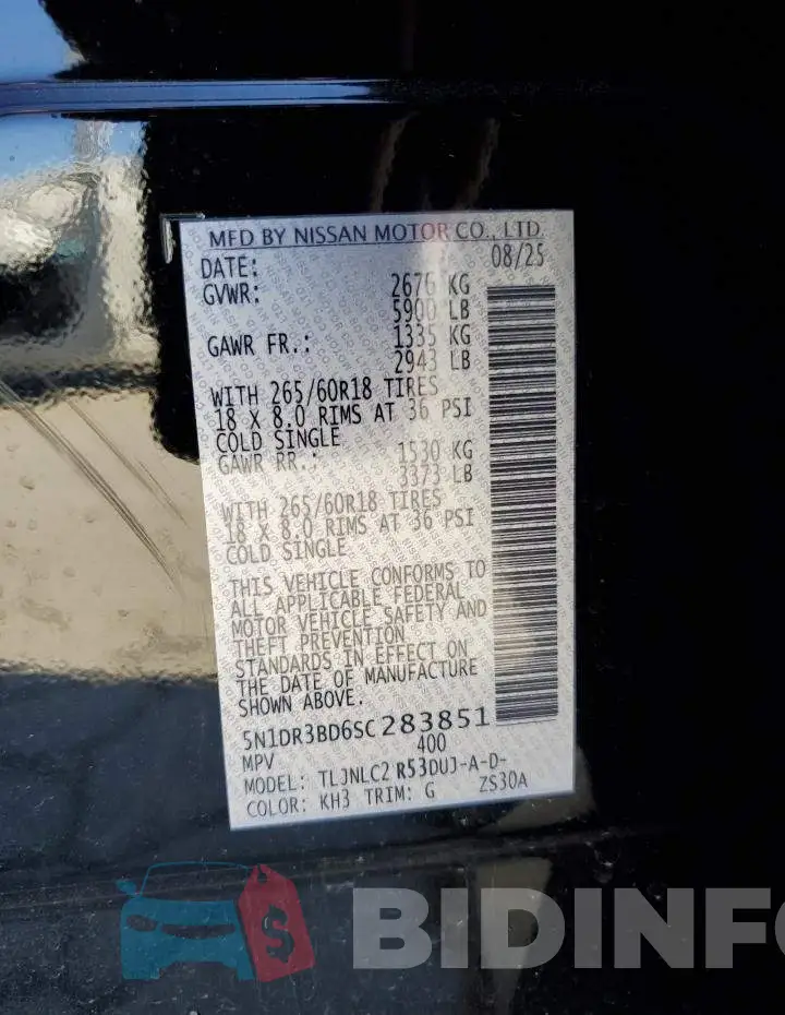 5N1DR3BD6SC283851 Photo# 14