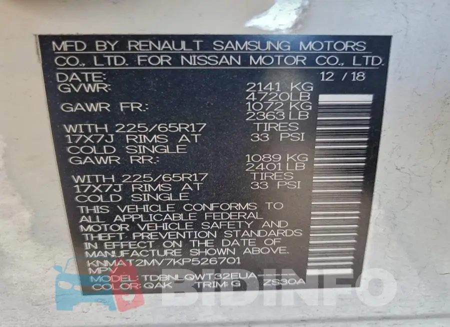 KNMAT2MV7KP526701 Photo# 14