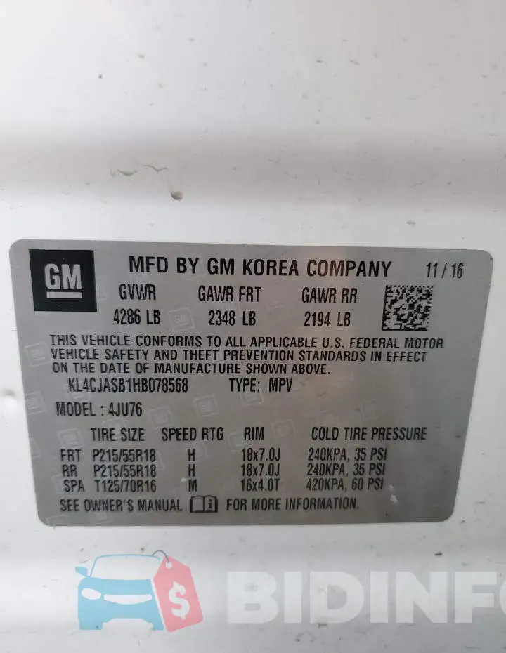 KL4CJASB1HB078568 Photo# 12