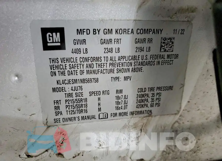 KL4CJESM1NB569758 Photo# 14