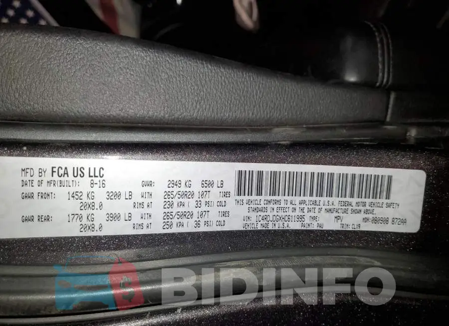 1C4RDJDGXHC611995 Photo# 14