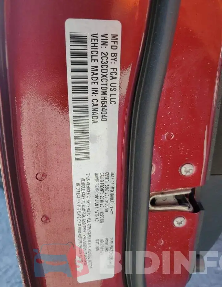2C3CDXCT0MH644040 Photo# 12