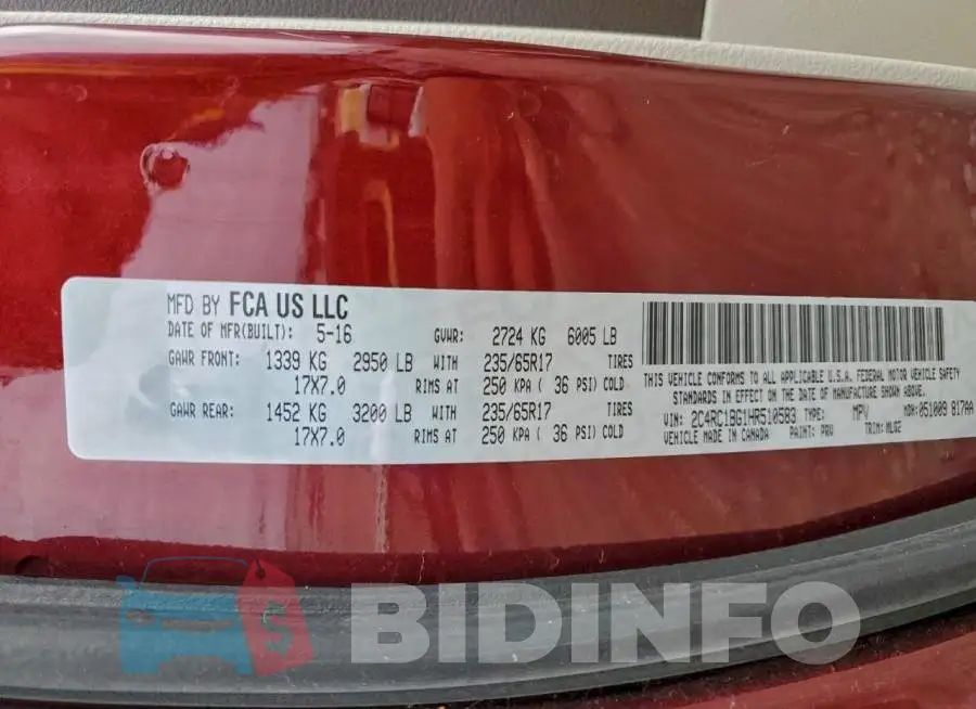 2C4RC1BG1HR510583 Photo# 13