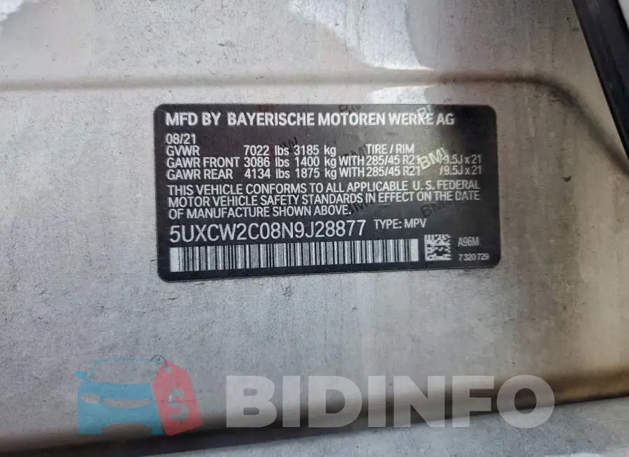 5UXCW2C08N9J28877 Photo# 13