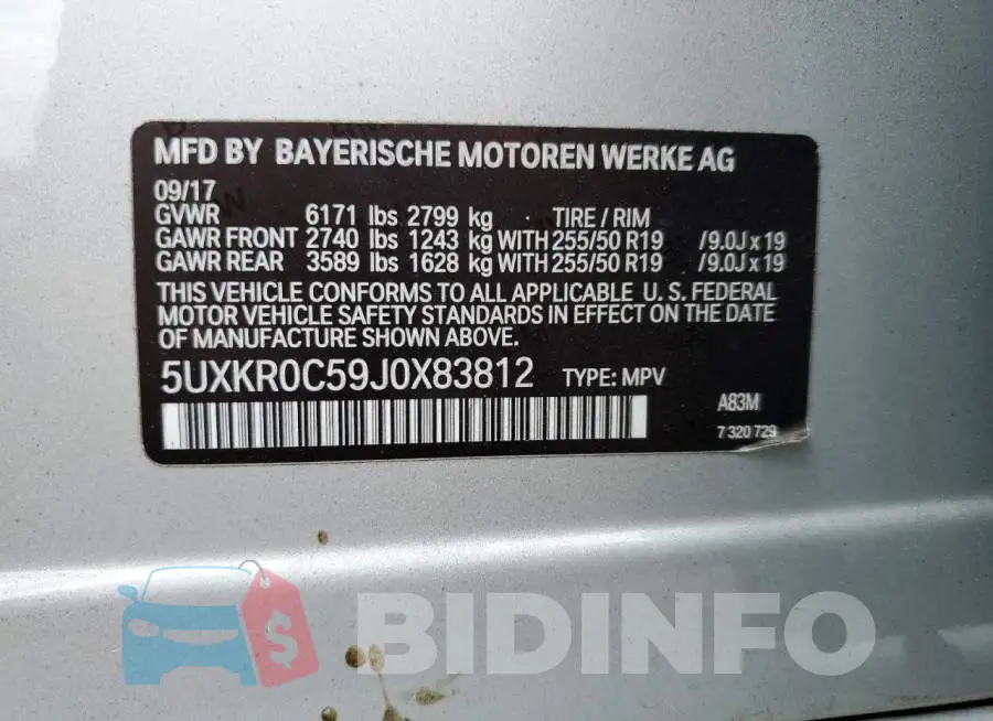 5UXKR0C59J0X83812 Photo# 14