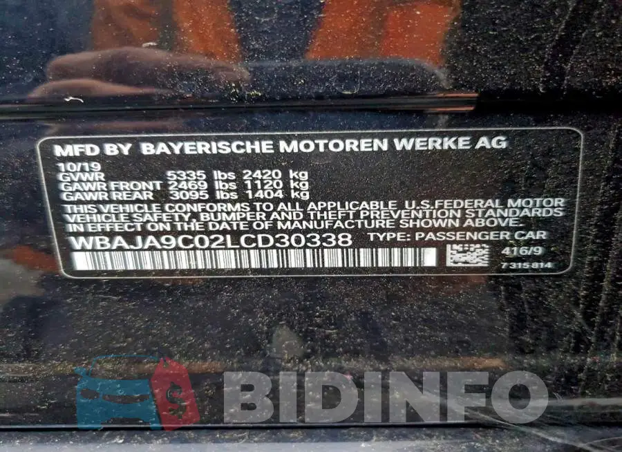 WBAJA9C02LCD30338 Photo# 13