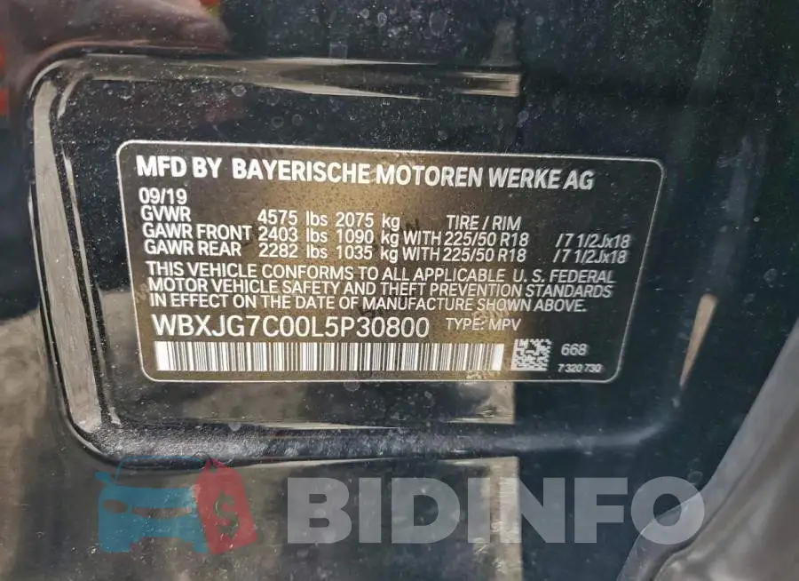 WBXJG7C00L5P30800 Photo# 13
