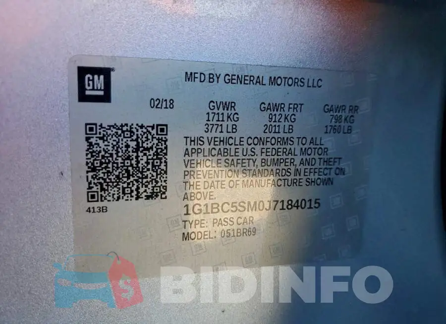1G1BC5SM0J7184015 Photo# 12
