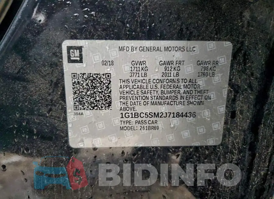1G1BC5SM2J7184436 Photo# 12