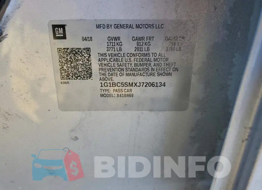 1G1BC5SMXJ7206134 Photo# 12