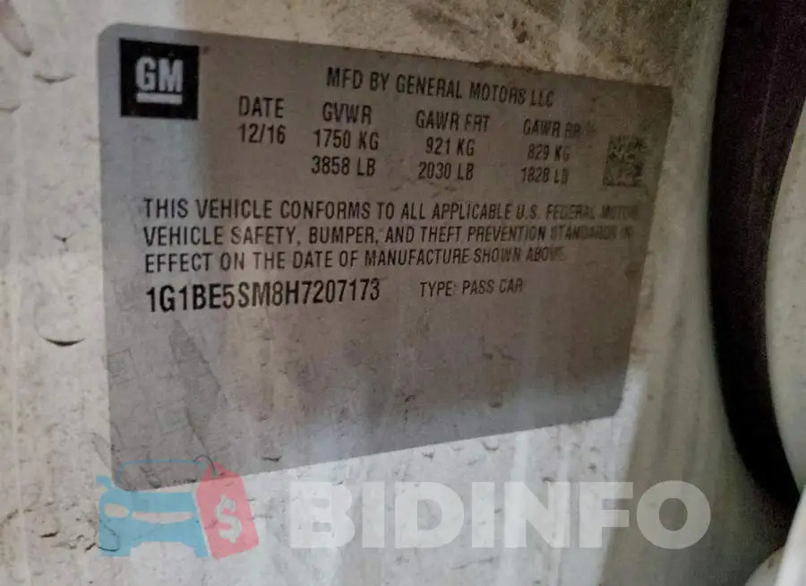 1G1BE5SM8H7207173 Photo# 13