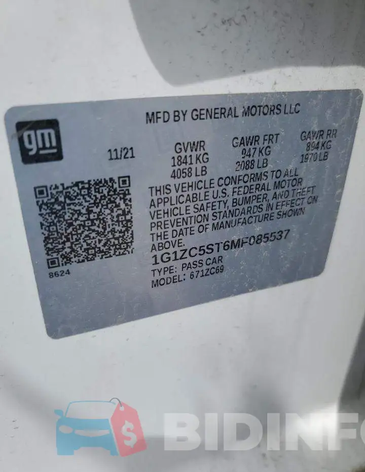 1G1ZC5ST6MF085537 Photo# 13