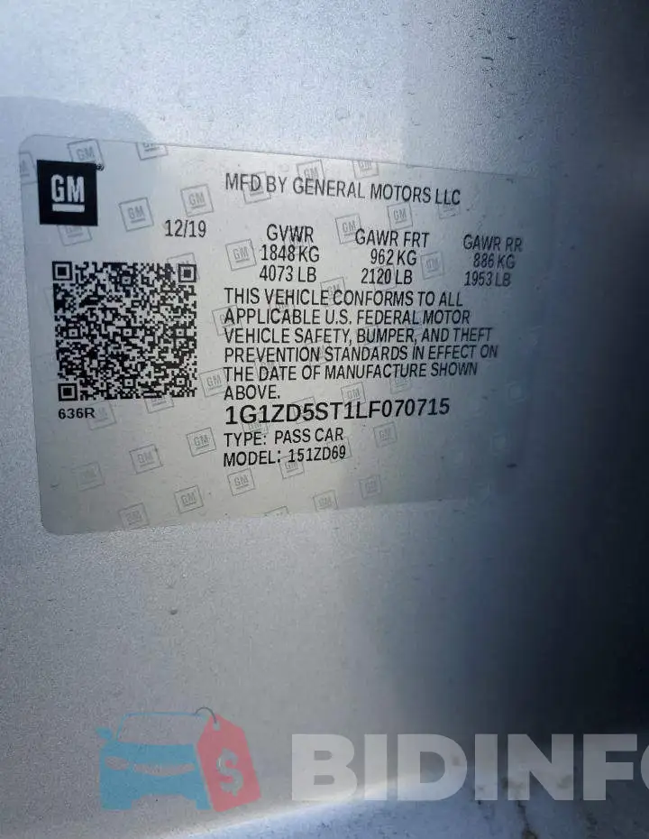 1G1ZD5ST1LF070715 Photo# 12