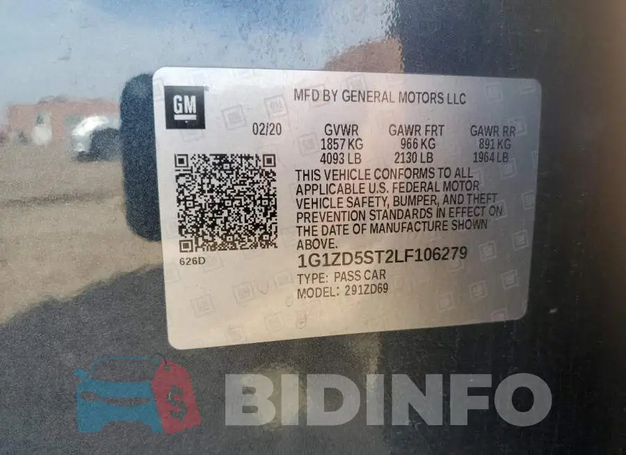 1G1ZD5ST2LF106279 Photo# 12