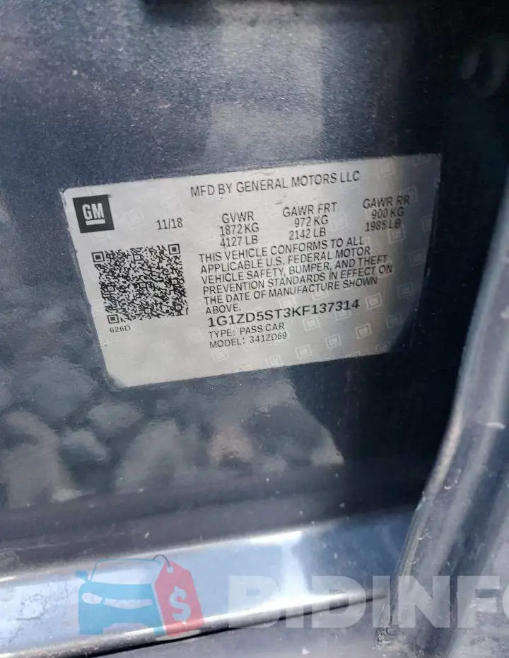1G1ZD5ST3KF137314 Photo# 12