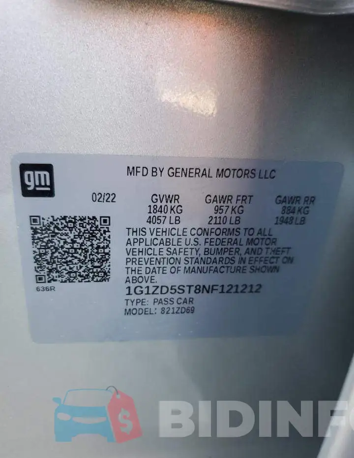1G1ZD5ST8NF121212 Photo# 12