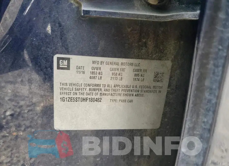 1G1ZE5ST0HF180482 Photo# 12