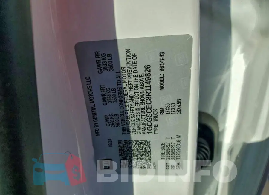 1GCGSCEC8R1149826 Photo# 12
